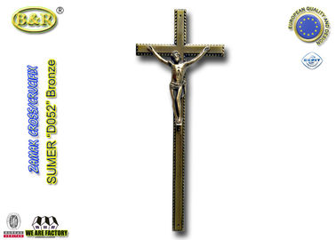 Ο ενήλικος σταυρός και το ευρωπαϊκό ύφος 44*17.5cm φέρετρων ψευδάργυρου διακοσμήσεων D052 φέρετρων crucifix zamak παλαιός χαλκός χρωματίζουν