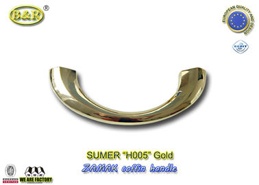 H005s 19×7cm χρυσό κράμα ψευδάργυρου μετάλλων λαβών φέρετρων Zamak χρώματος διακοσμήσεων φέρετρων