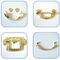 HP030 ευρωπαϊκές λαβές φέρετρων ύφους χρυσές πλαστικές για τη διακόσμηση φέρετρων