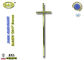 Παλαιός crucifix χρώματος ορείχαλκου χρυσός zamak σταυρός, μέγεθος διακοσμήσεων καπακιών φέρετρων μετάλλων συναρμολογήσεων D017 φέρετρων:  57 X 16,5 εκατ.