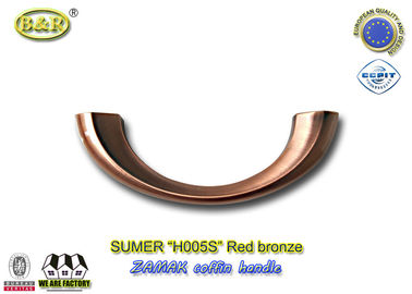 REF καμία διάσταση 19×7cm H005S κόκκινη μορφή φεγγαριών χαλκού χρώματος λαβών φέρετρων μετάλλων Zamak