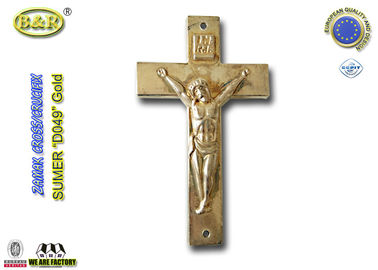 Πλαστικό crucifix ορείχαλκου φέρετρων διαγώνιο D049 χρυσό παλαιό zamak για τη χρήση 10.8*6.6cm φέρετρων