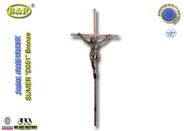 Crucifix zamak κραμάτων ψευδάργυρου διαγώνιο χρώμα ποιοτικού χαλκού διακοσμήσεων D051 Ιταλία του /coffin